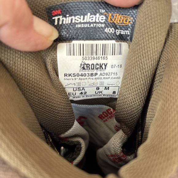 Rocky Boots Men 9M Camouflage Waterproof V Hunting Combat Thinsulate Ultra 400gr - Picture 5 of 12